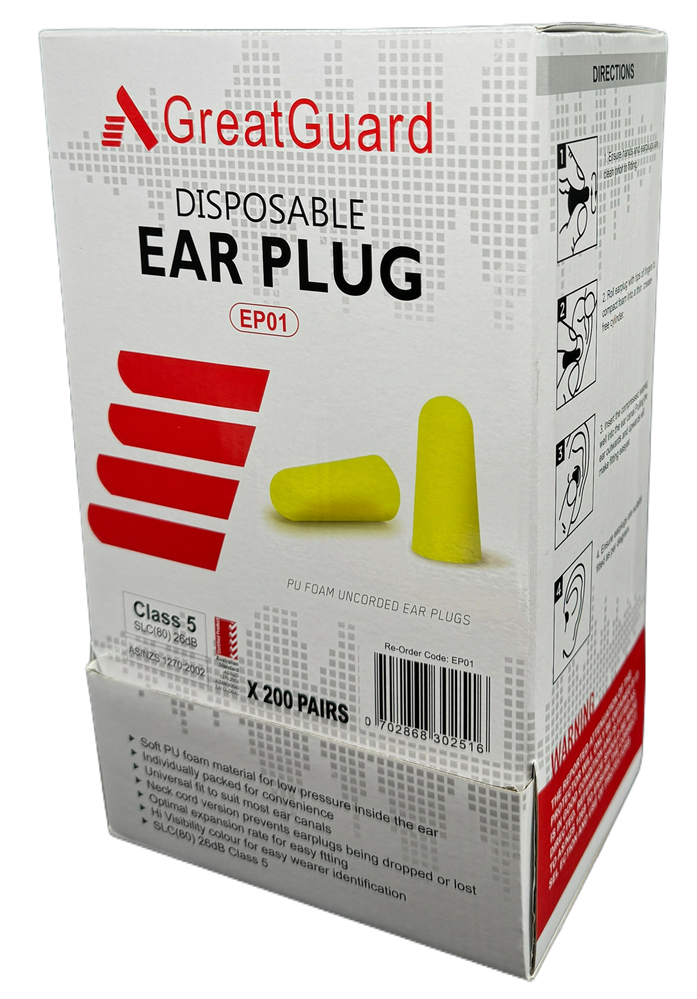 Uncorded Earplugs Class 5 - Box of 200 pairs