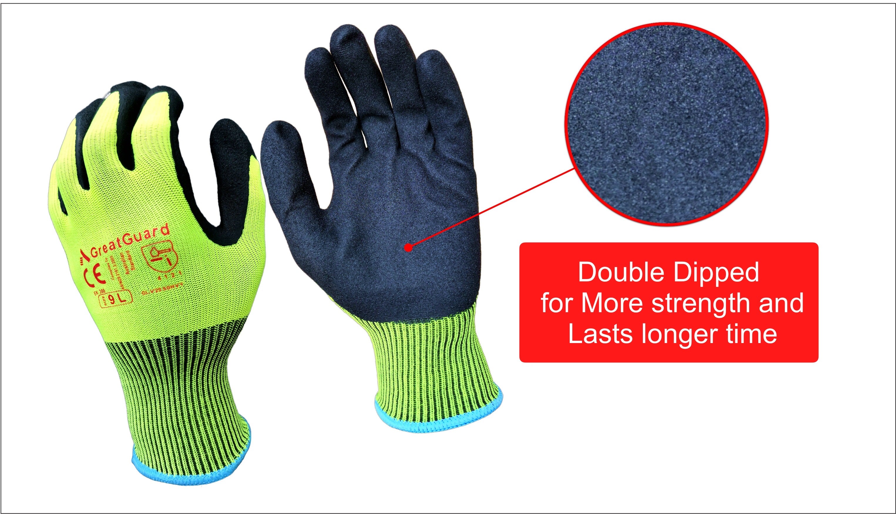 Work Safety Gloves Hi-Vis SuperShield Sandy Foam Nitrile Glove (Pack of 12,from $2.25/pair) 12/72/144 Pairs