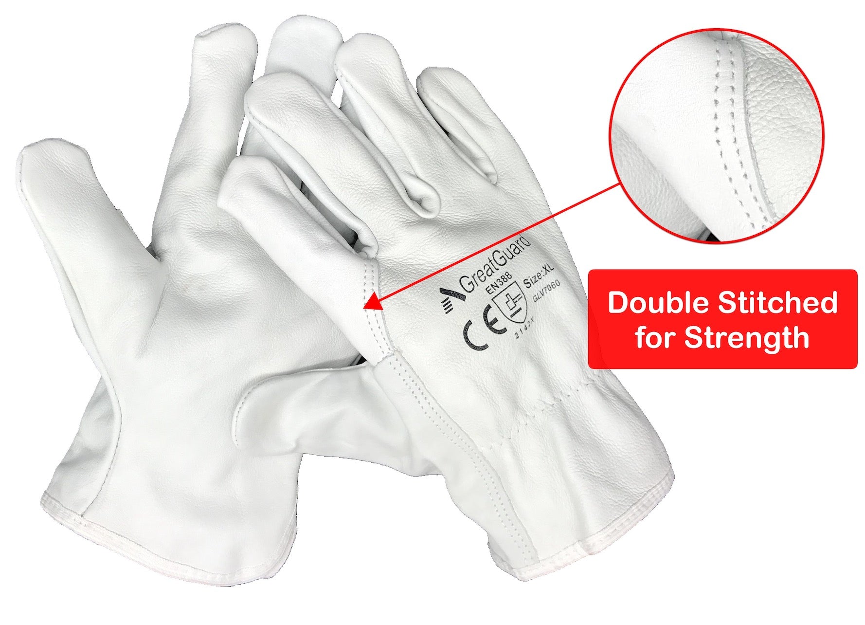 Cow Grain Hide Leather Rigger Driver Glove (Pack of 12,from $4.30/pair)