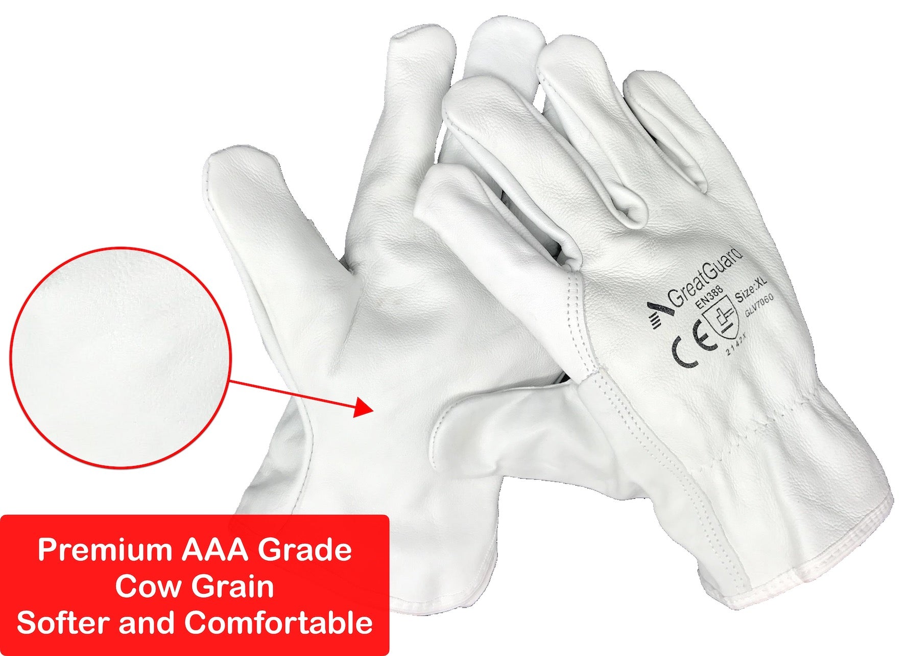 Cow Grain Hide Leather Rigger Driver Glove (Pack of 12,from $4.30/pair)