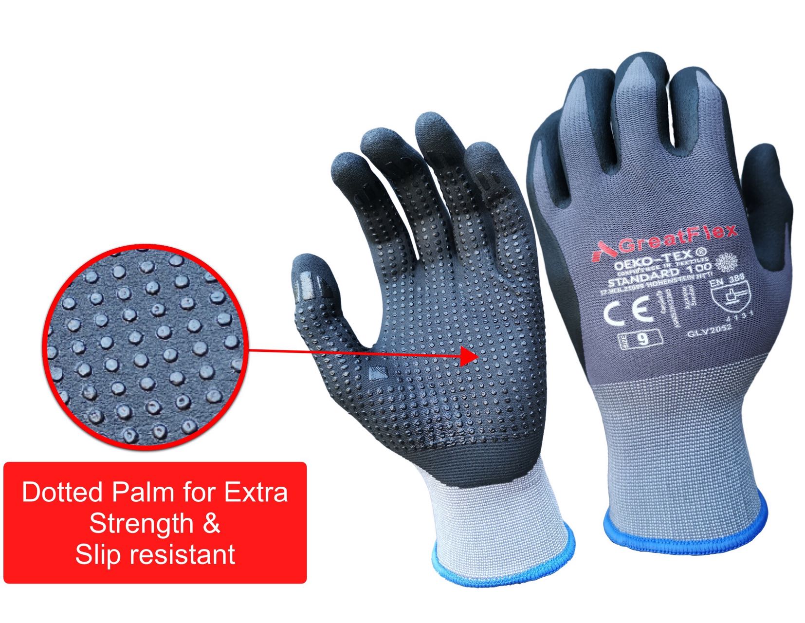 12/72/144 Pairs Work Safety Glove Dotted Maxi Flex GreatFlex SupaFlex Nitrile Glove (Pack of 12,from $4.5/pair)